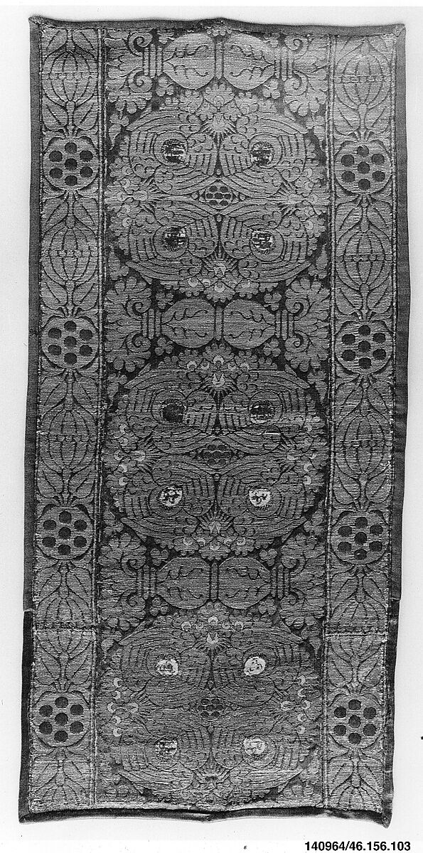 Fragment of an orphrey, Silk and metal thread, Italian, Florence 