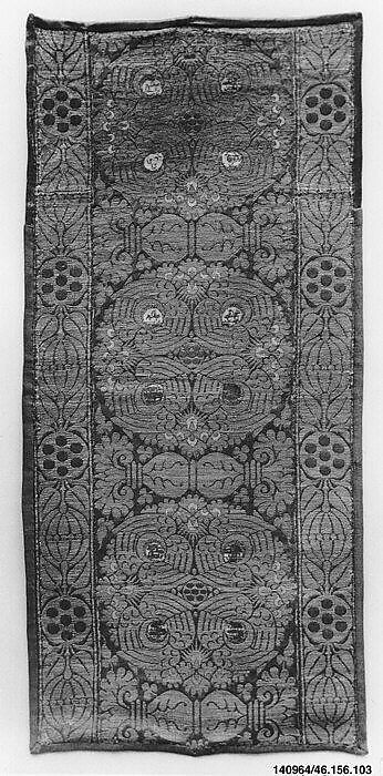 Fragment of an orphrey, Silk and metal thread, Italian, Florence
