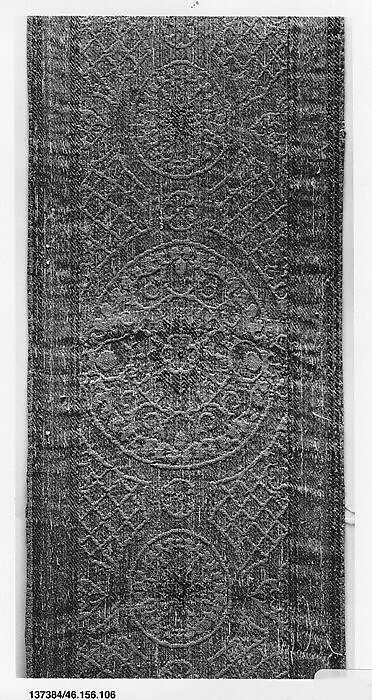 Orphrey, Silk, linen and metal thread, Italian, Florence 