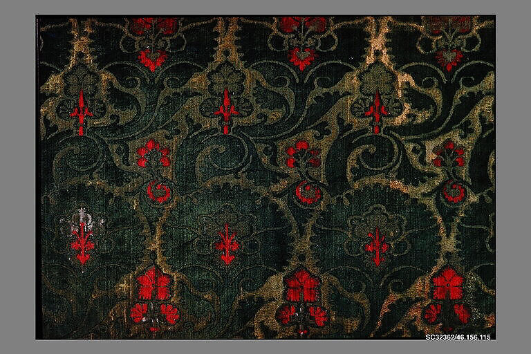 Piece, Silk: voided velvet, Italian, probably Venice 
