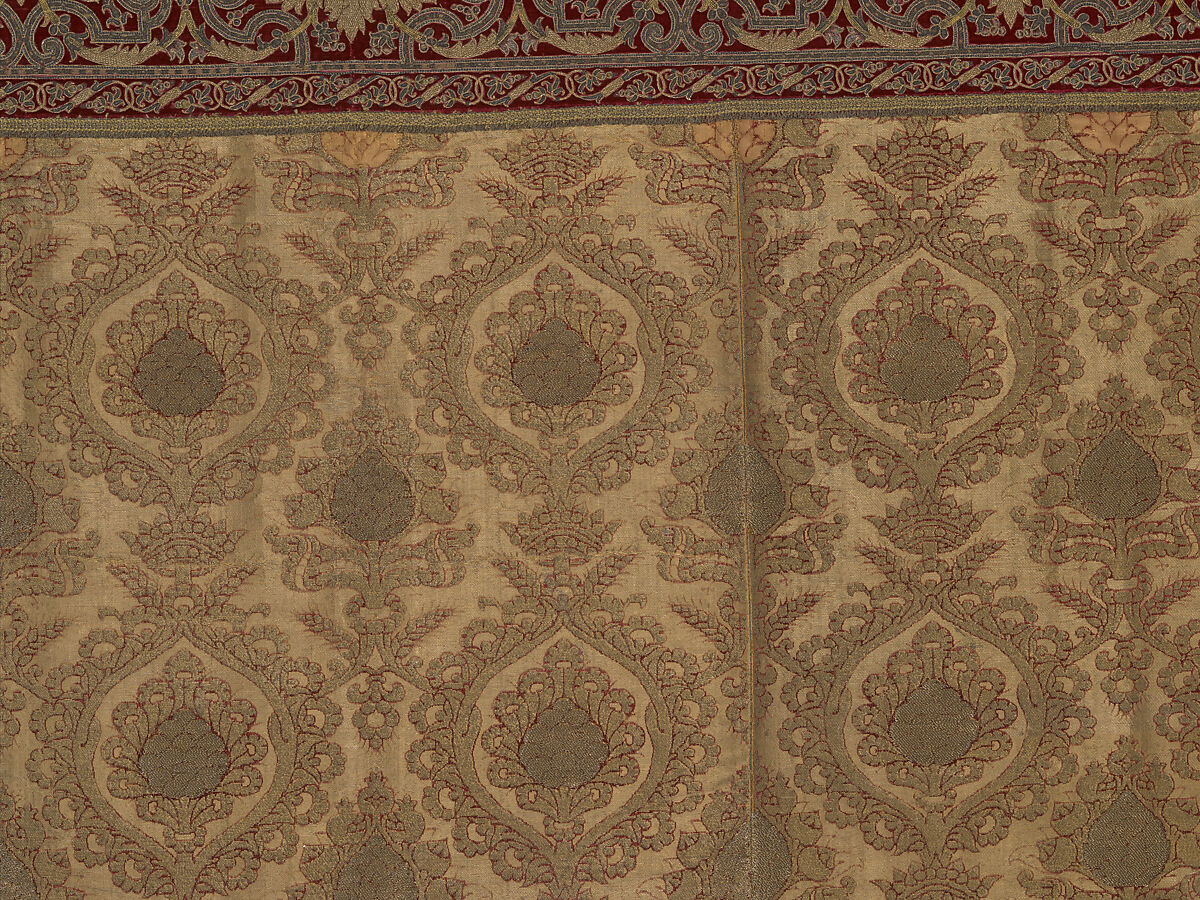 Altar frontal, Silk and metal thread, Italian
