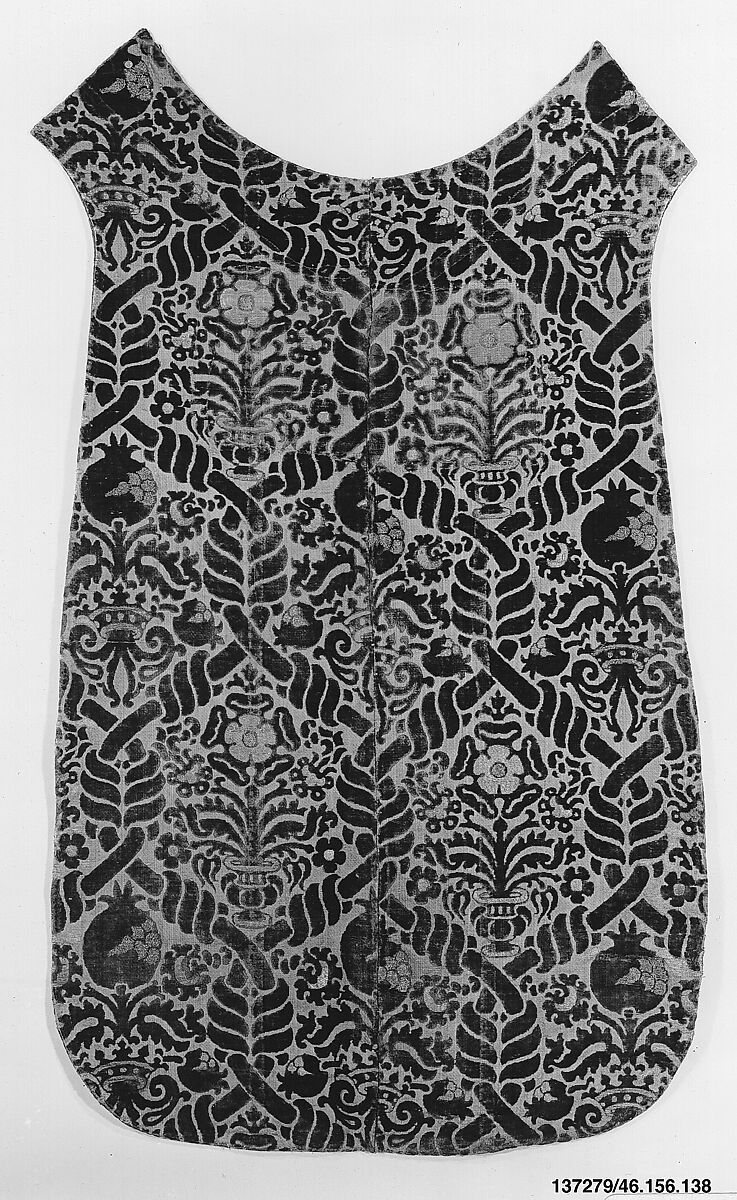 Back of a chasuble, Silk and metal thread, Italian 