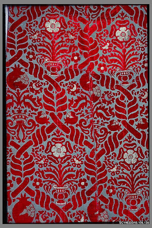 Chasuble back, Silk and metal thread, Italian