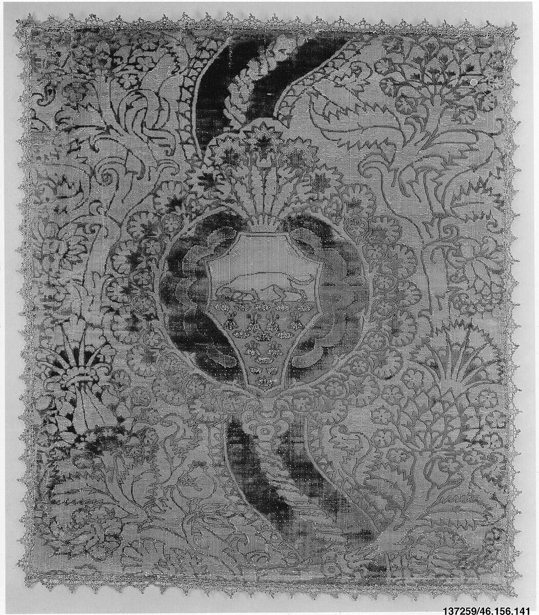 Piece, Silk and metal thread, Italian