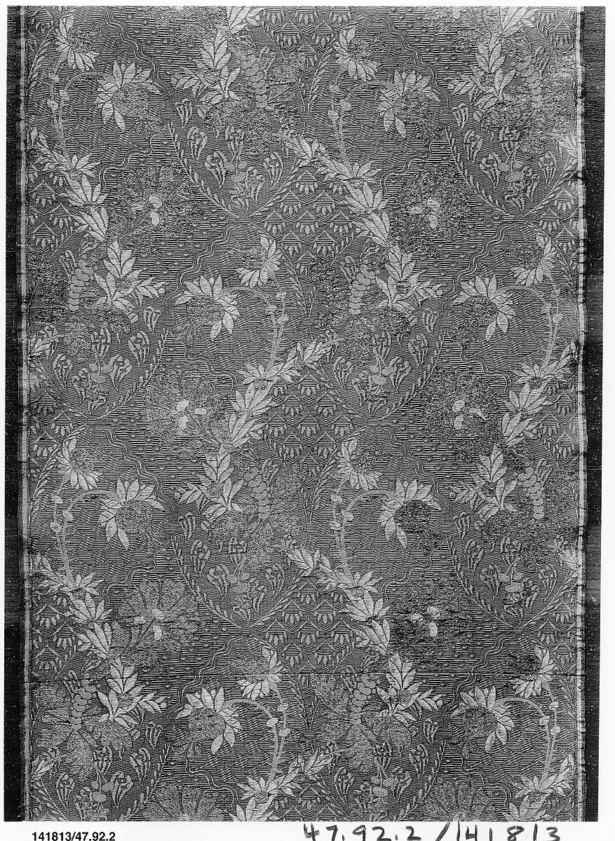 Piece, Silk and metal thread, French