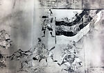 Three Scrolls Containing a Reproduction of 14th-Century Pictorial Records of the 6th-Century Gosannen Battle, Painted by Korehisa Hidanokami (Japanese, active 14th century), Ink on paper, Japanese