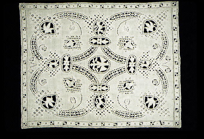 Cover, Linen, cutwork, Italian 