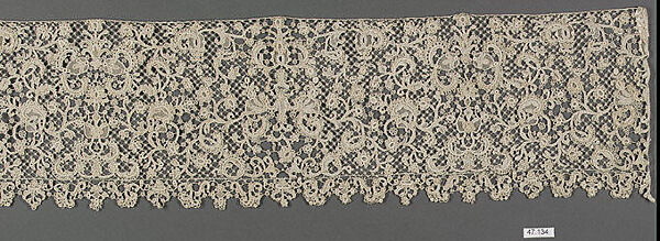 Strip, Workshop of Burano Lace School, Needle lace, Italian, Burano 