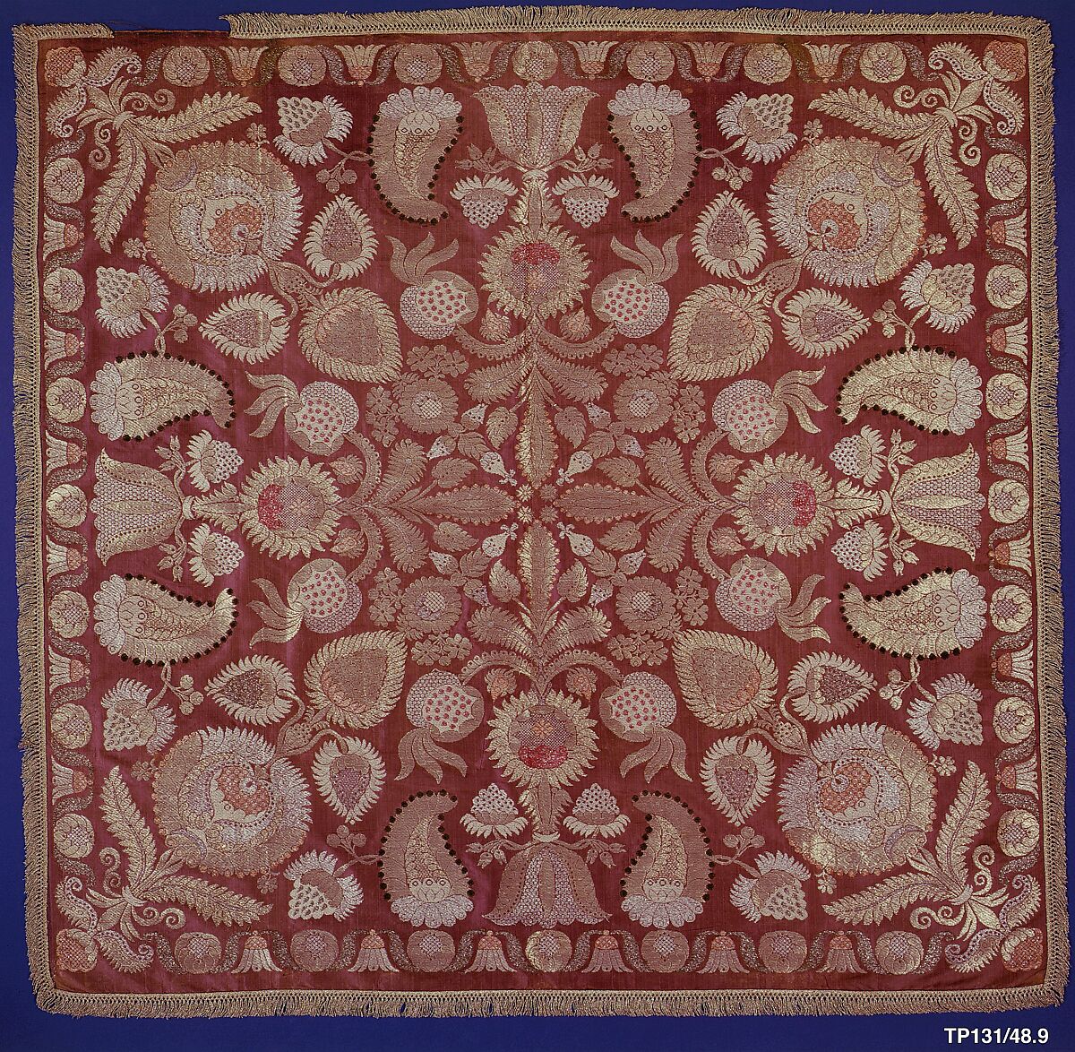 Square, Silk and metal thread, Russian 