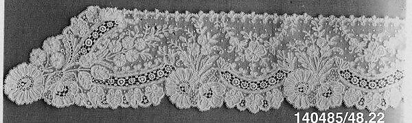 Piece, Bobbin lace, Belgian, Brussels 