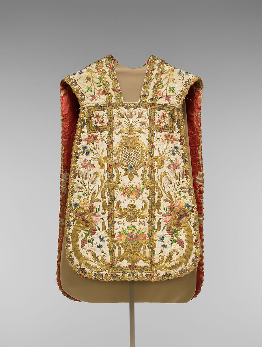 Chasuble, Silk and metal thread on silk, Italian