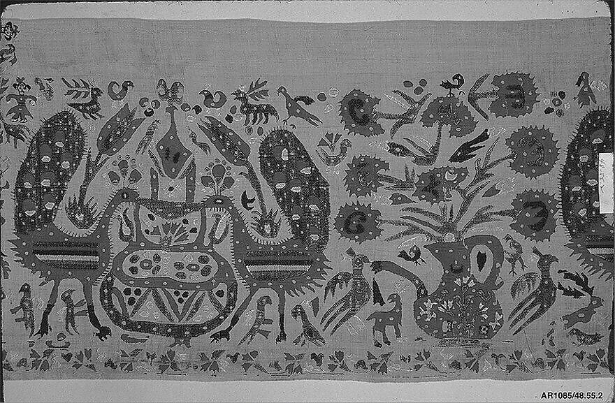 Border, Silk on cotton, Greek, Ionian Islands or Epirus