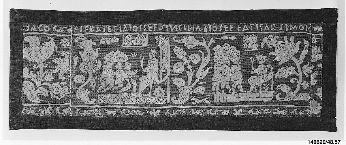 Strip, Silk on linen, Italian