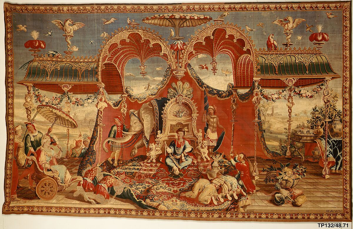 The Audience of the Emperor from the series The Story of the Emperor of China, Guy Louis Vernansal the Elder (French, Fontainebleau 1648–1729 Paris), Wool, silk (19-20 warps per inch, 8 per cm.), French, Beauvais