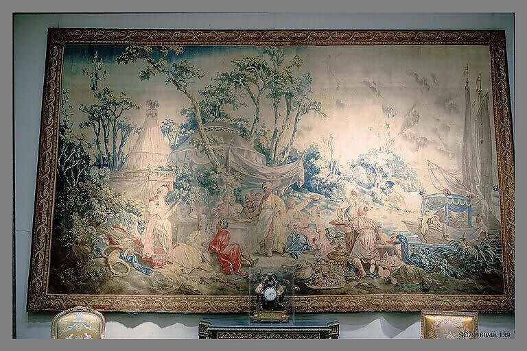 The Repast from the set of Russian Entertainments, Beauvais, Wool, silk (20-22 warps per inch, 7-9 per cm.), French, Beauvais