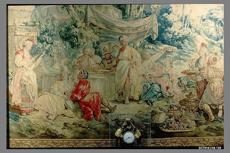 The Repast from the set of Russian Entertainments, Beauvais, Wool, silk (20-22 warps per inch, 7-9 per cm.), French, Beauvais