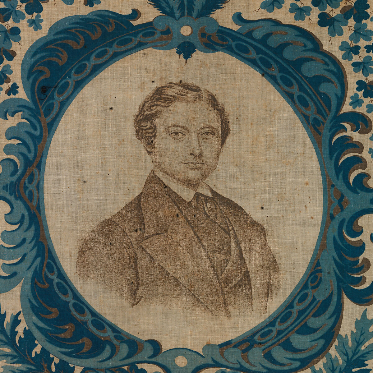 Piece of printed cotton, Cotton, possibly British