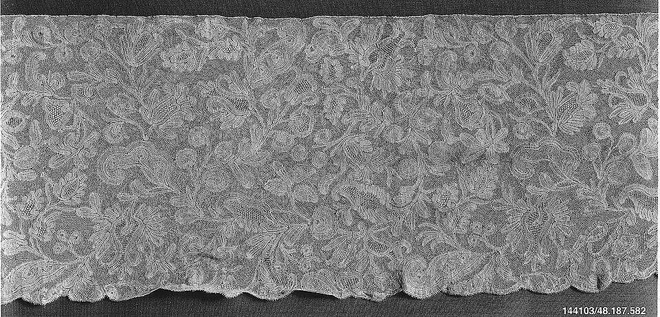 Flounce, Bobbin lace, Milanese lace, probably Flemish 