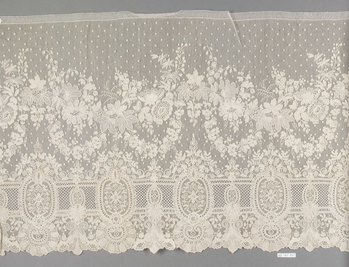 Flounce, Needle lace, point d’Alençon, French
