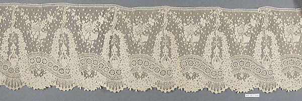 Border, Needle lace, point d’Alençon, French 
