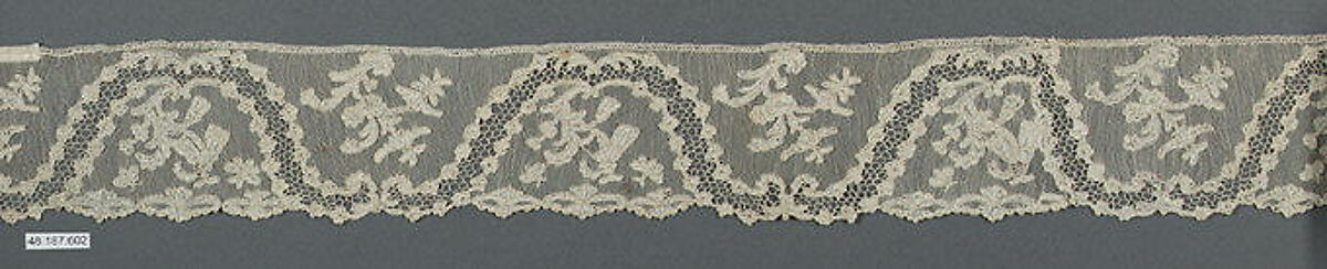 Border, Needle lace, point d’Alençon, French 