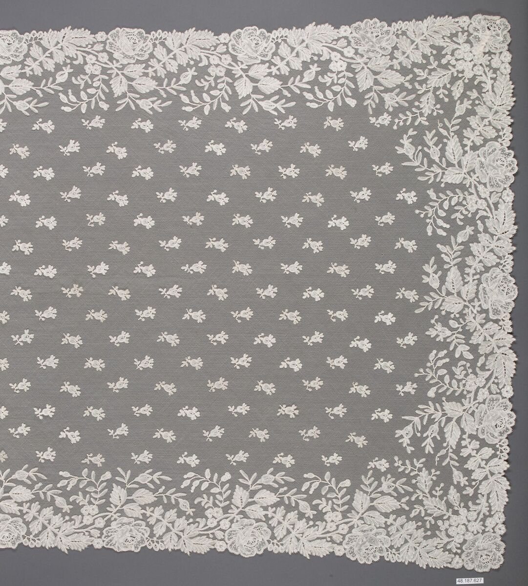 Border, Bobbin lace, needle lace, Brussels application lace, Belgian