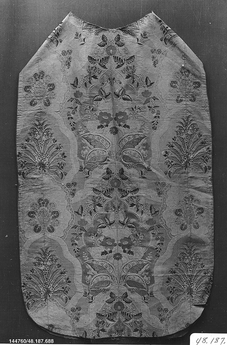 Chasuble, Silk, Probably French 