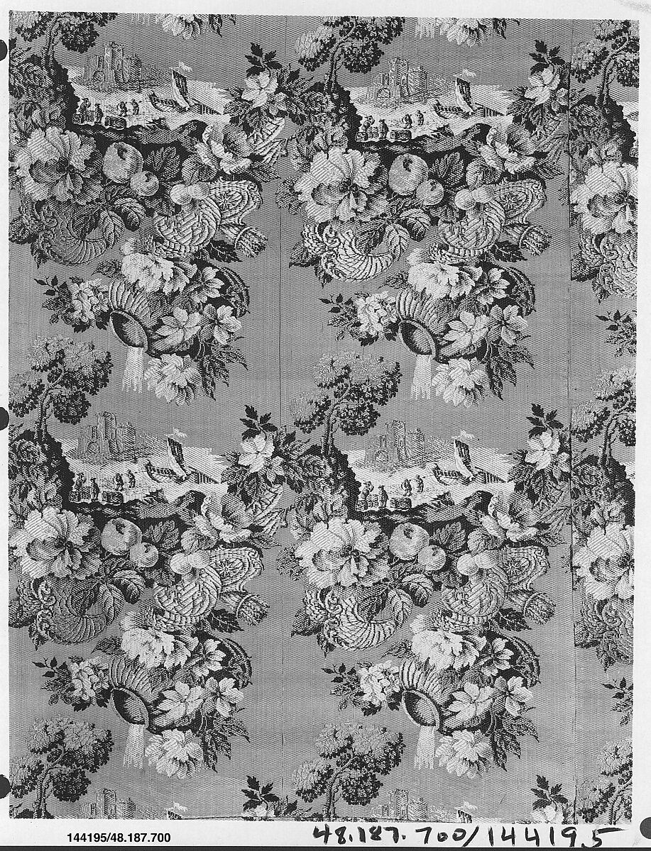 Piece, Silk and metal thread, Italian