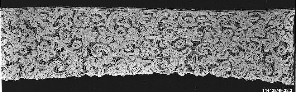 Border, Bobbin lace, Milanese lace, Italian, Milan 