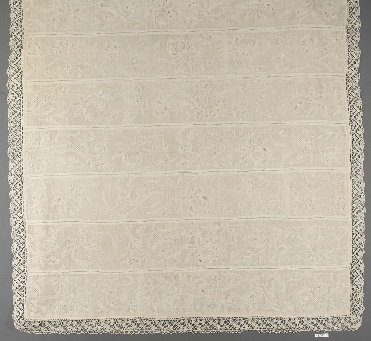 Cover (seven strips joined), Drawnwork, possibly German