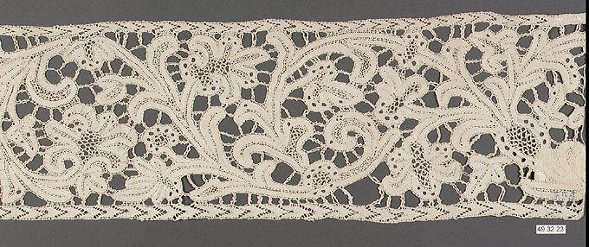 Border, Bobbin lace, Milanese lace, Italian, Milan 