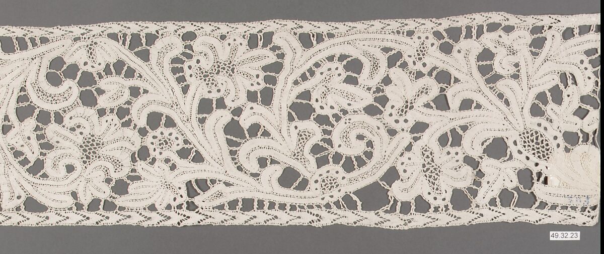 Border, Bobbin lace, Milanese lace, Italian, Milan