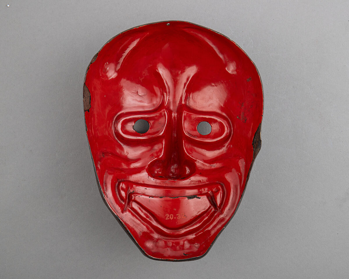 Mask (Sōmen), Lacquered iron, copper, gold, Japanese