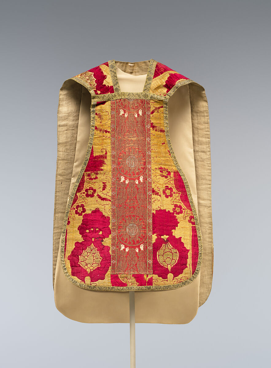 Chasuble, Silk, cotton and metal thread, Italian