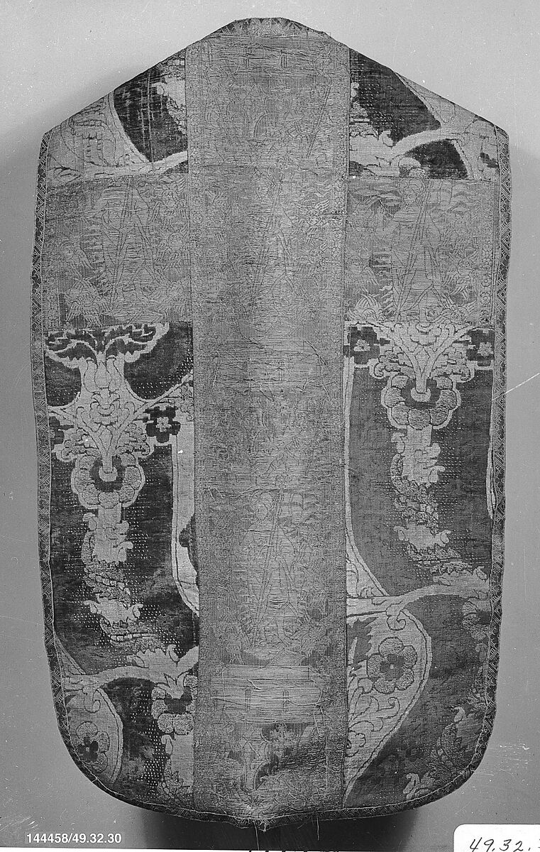 Chasuble, Silk, cotton and metal thread, Italian