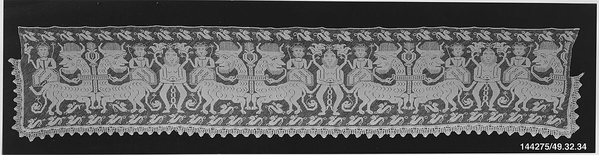 Altar frontal, Embroidered net, punto à rammendo, bobbin lace, Italian 