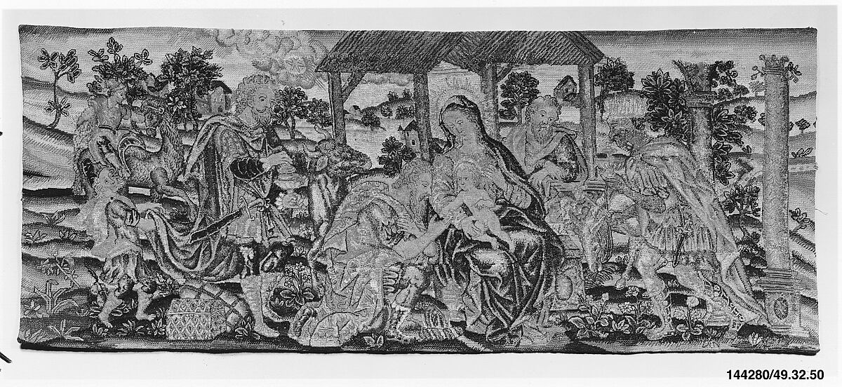 The Adoration of the Magi (one of a set of four), Wool on canvas, Flemish 