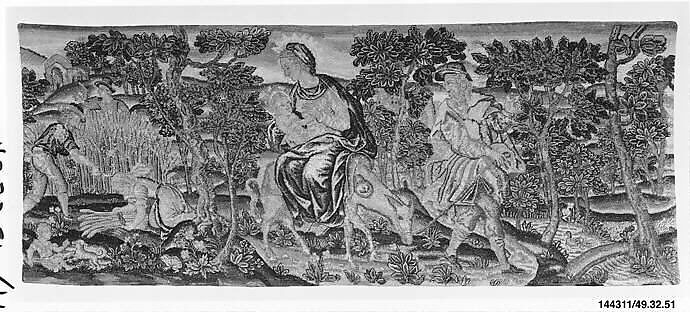 The Flight into Egypt (one of a set of four), Wool on canvas, Flemish 