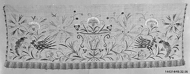 Border, Silk and linen, Spanish 