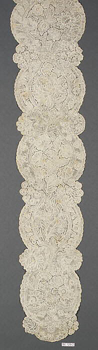 Cap crown and lappet, Bobbin lace, point d'Angleterre, Flemish