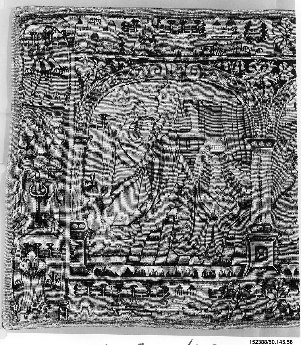 The Annunciation, Adoration of the Shepherds, and Adoration of the Kings, Attributed to an Anonymous Workshop, British  , London, Silk, wool, silver-gilt thread (18-22 warps per inch, 7-8 per cm.), British, probably London