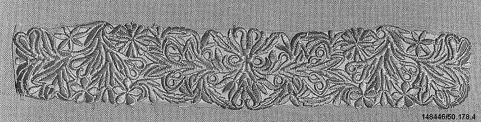 Piece, Metal thread on net, Hungarian, Nytra 