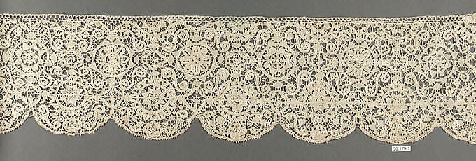 Border, Needle lace, mezzo punto, Italian 