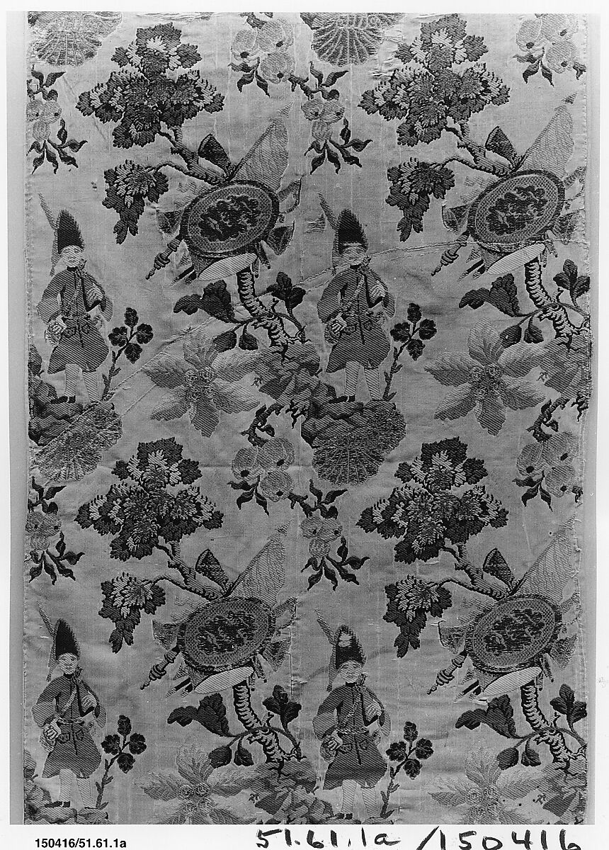 Pieces (2), Silk and metal thread, Italian