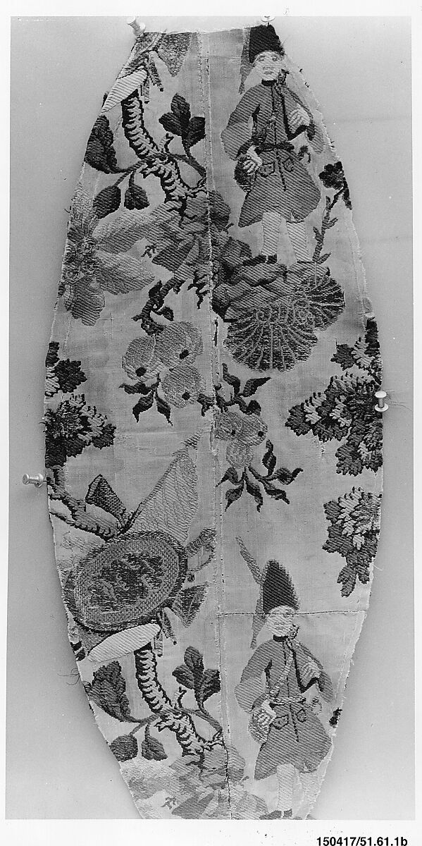 Pieces (2), Silk and metal thread, Italian