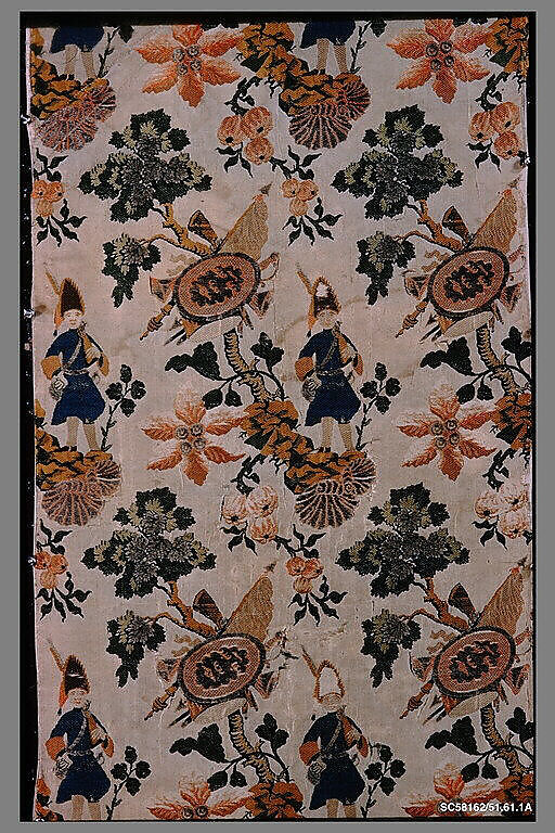 Pieces (2), Silk and metal thread, Italian 