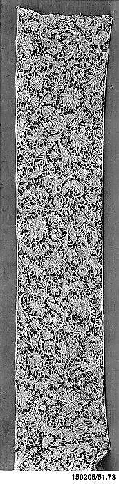 Flounce, Needle lace, gros point lace, Italian, Venice 