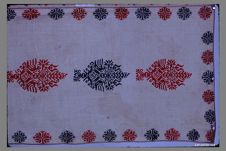 Valance (Mostra), Silk on linen, Greek Islands, Dodecanese, Kos