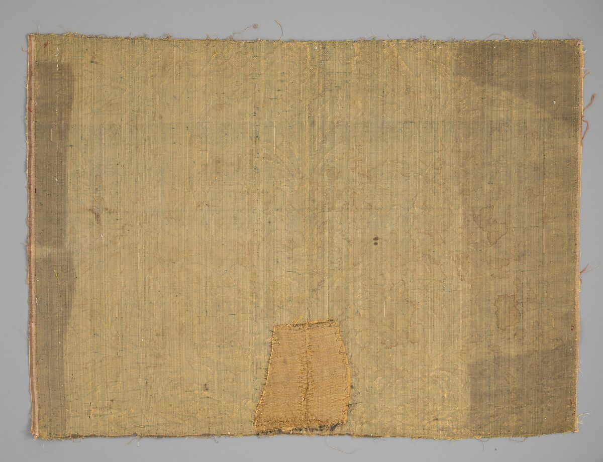 Fragment with Sempervivum tectorum motif, Silk and metal thread, Italian, Milan