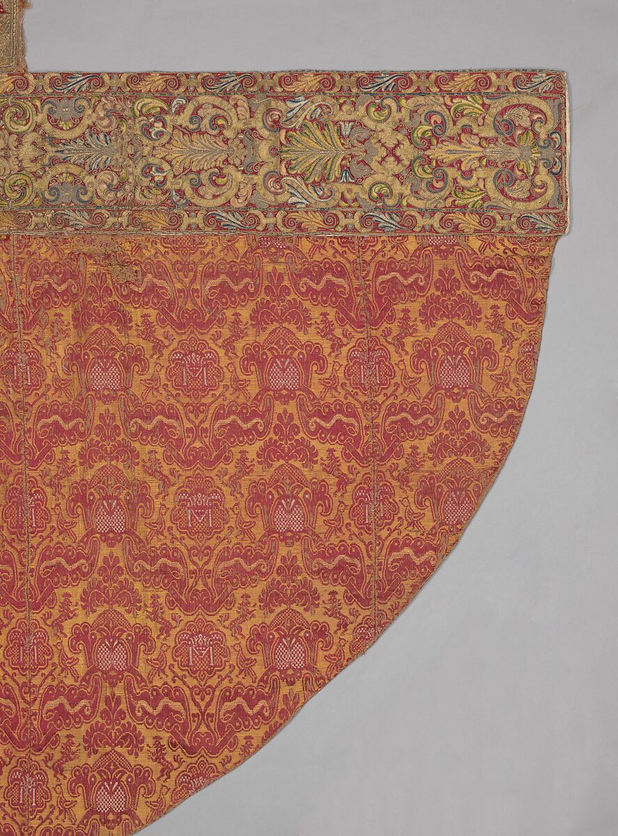 Cope, Silk, linen and metal thread, Spanish
